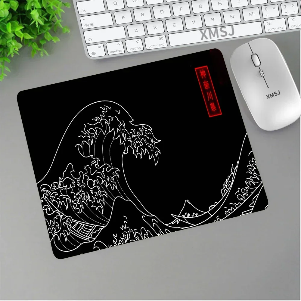 Japan Great Waves Square Gaming Mouse Pad PC Gamer Computer Gaming Accessories Mause Anime Mouse Pad Keyboards Cabinet Desk Mat