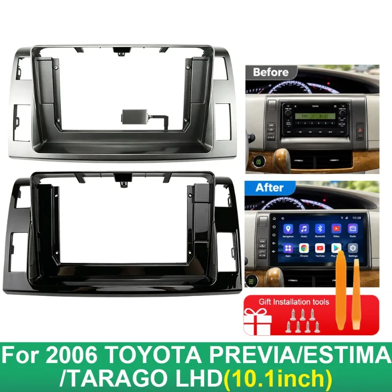 10.1 Inch Car Radio Fascia Frame For Toyota Previa Estima Tarago 2006 LHD Android Stereo Dashboard Panel Trim Kit