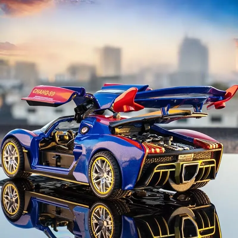 

1/24 HONG QI S9 Frankfurt Alloy Performance Sports Car Model Diecasts Metal Toy Racing Car Model Sound Light Spraing Kids Gifts