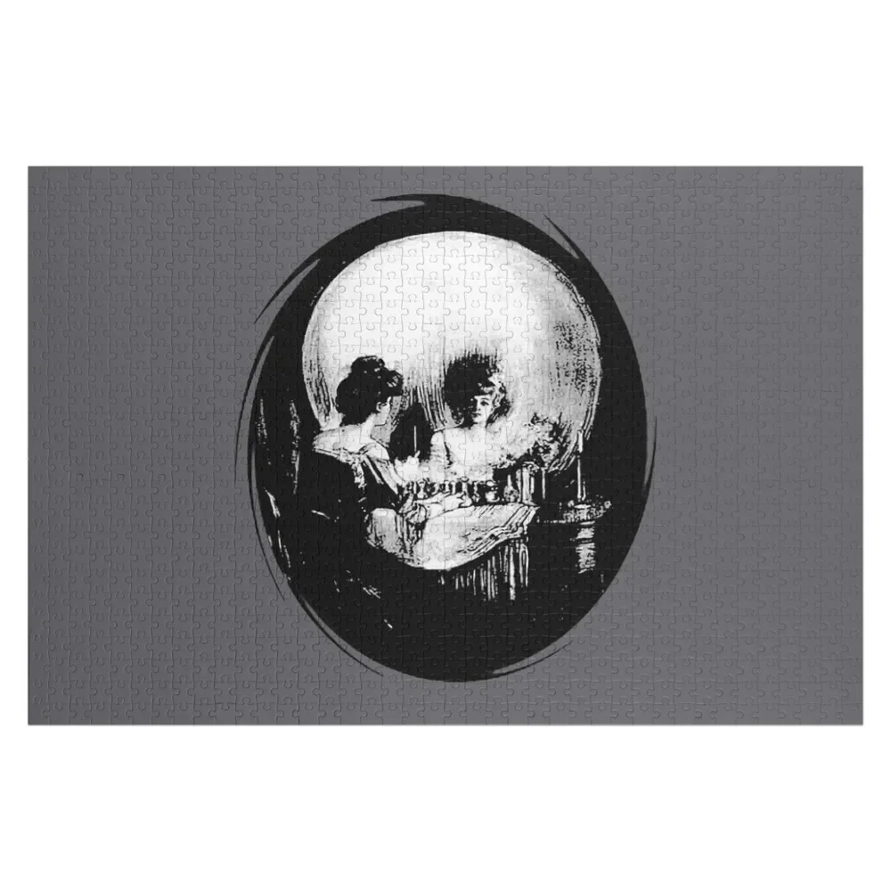 

Existential Dread Op Art Woman and Skull Reflection Jigsaw Puzzle Works Of Art Photo Custom Toddler Toys Puzzle