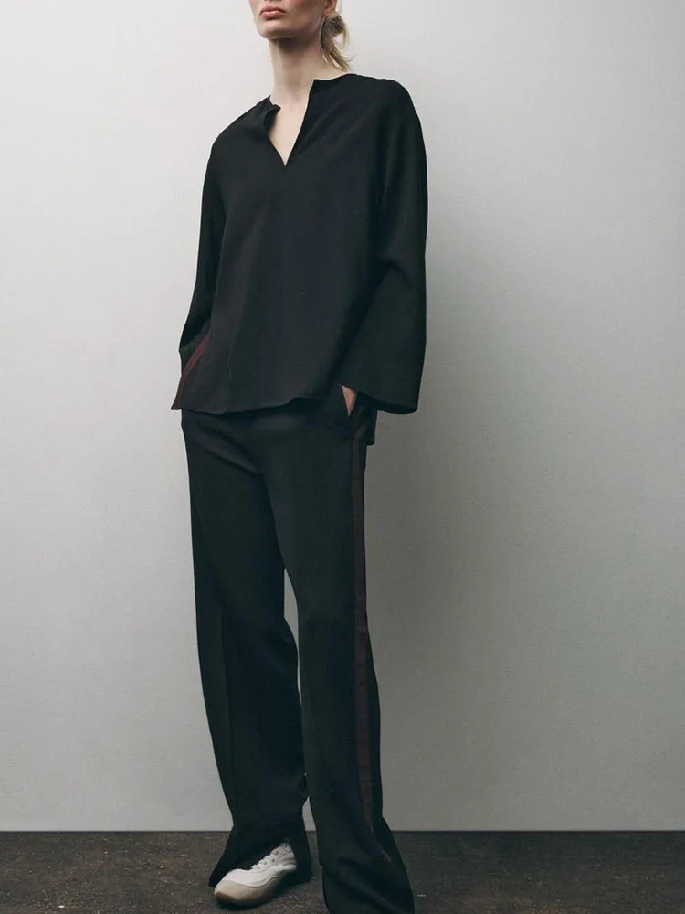 

Faionable для похудения Long Sve irt, женское весеннее новое поступление, универсальный дизайн в полоску по бокам, простой Ele Casual irt