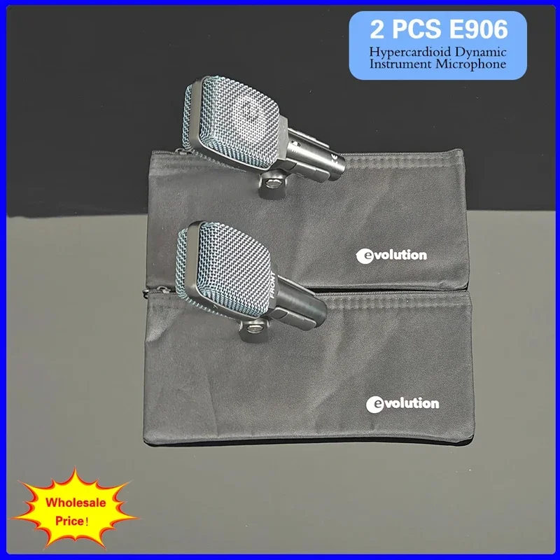 

Wholesale Sales 2 PCS Evolution 900 Series E906 Hypercardioid Dynamic Instrument Microphone Live Streaming Conference Singing