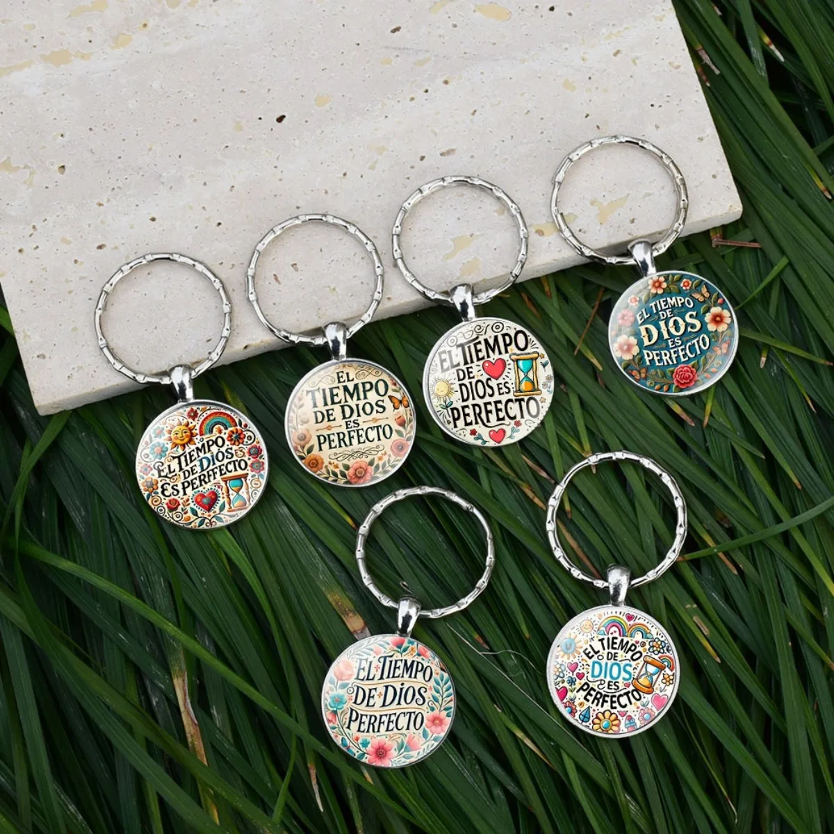 6pcs Western Sand Timer Keychain Set, Gift Idea