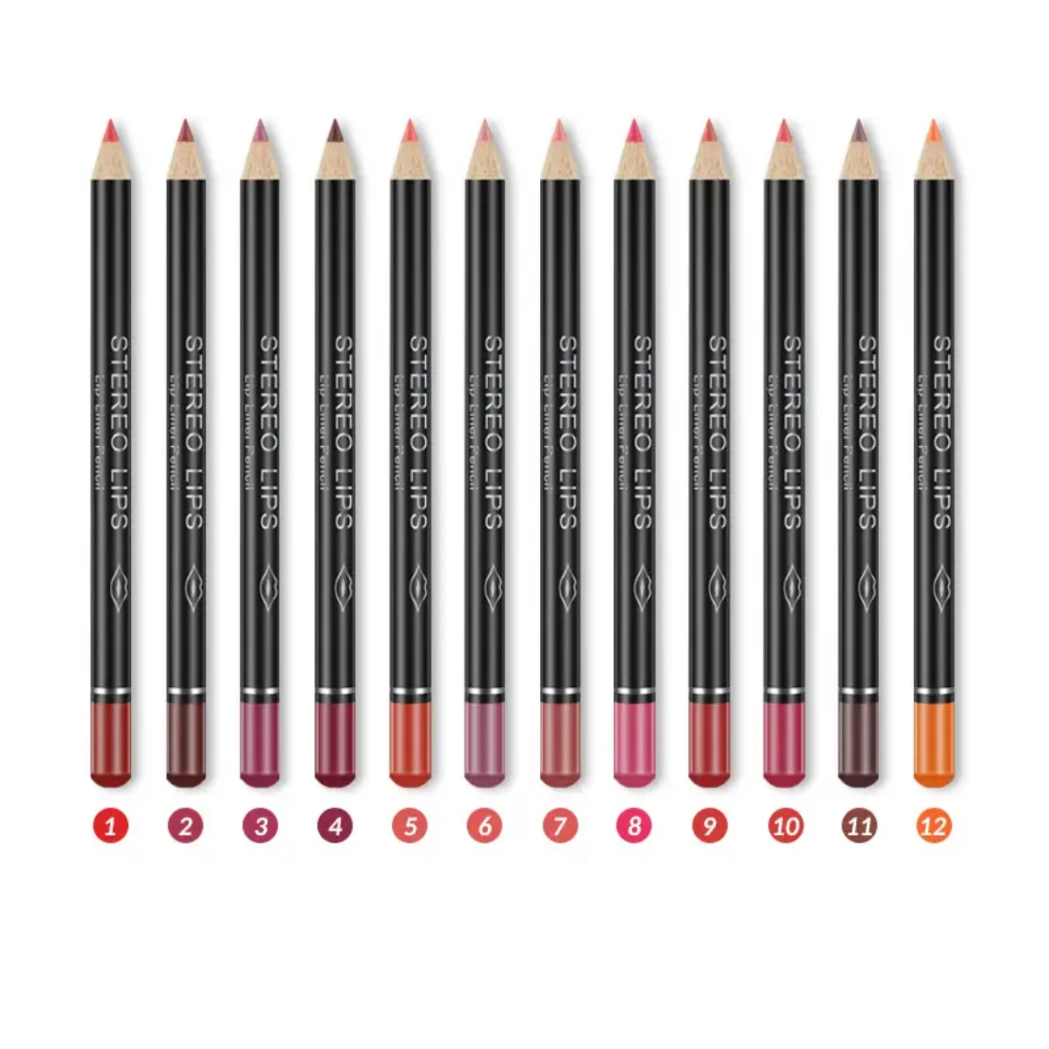 Ensemble de crayons à lèvres classiques – Collection essentielle de 12 pièces pour une définition des lèvres précise et durable