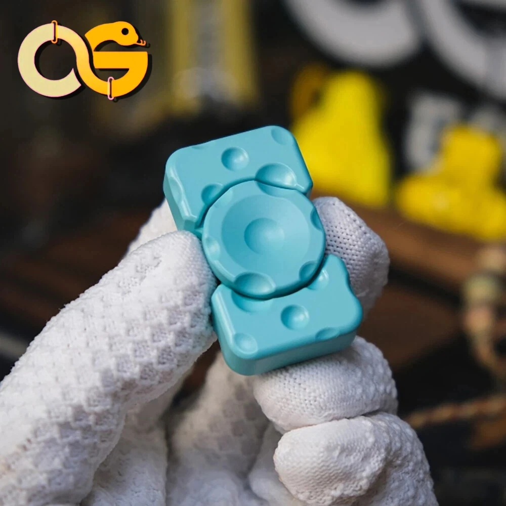 OSEDC Cheese Two-Bladed Fidget Spinner Handling Feel Stress Relief Toy Fidget Spinner Fidget Toys For Adults Stainless Steel