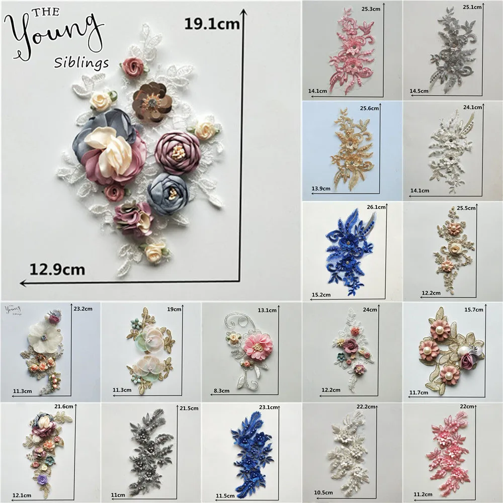 

New style 3D Flower Lace Collar DIY Embroidery Applique Neckline Sewing Fabric Decoration Clothing Accessories Scrapbooking