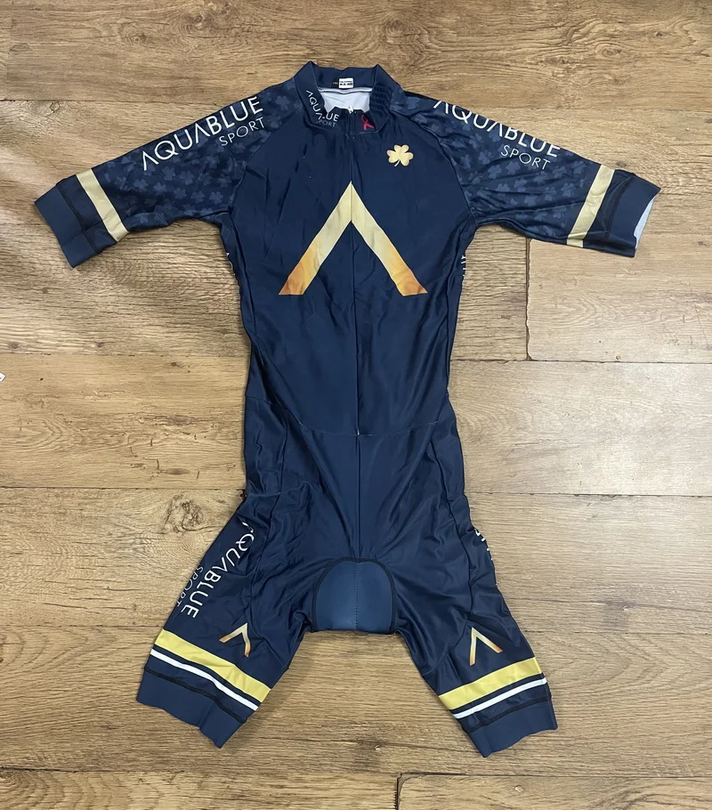 LASER CUT Skinsuit 2018 AQUA BLUE TEAM Bodysuit SHORT Cycling Jersey Bike Bicycle Clothing Maillot Ropa Ciclismo