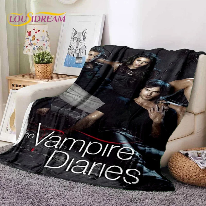 Manta de franela suave The Vampire Diaries, manta de franela para camas, dormitorio, sofá, Picnic, manta de tiro para ocio al aire libre, regalo de