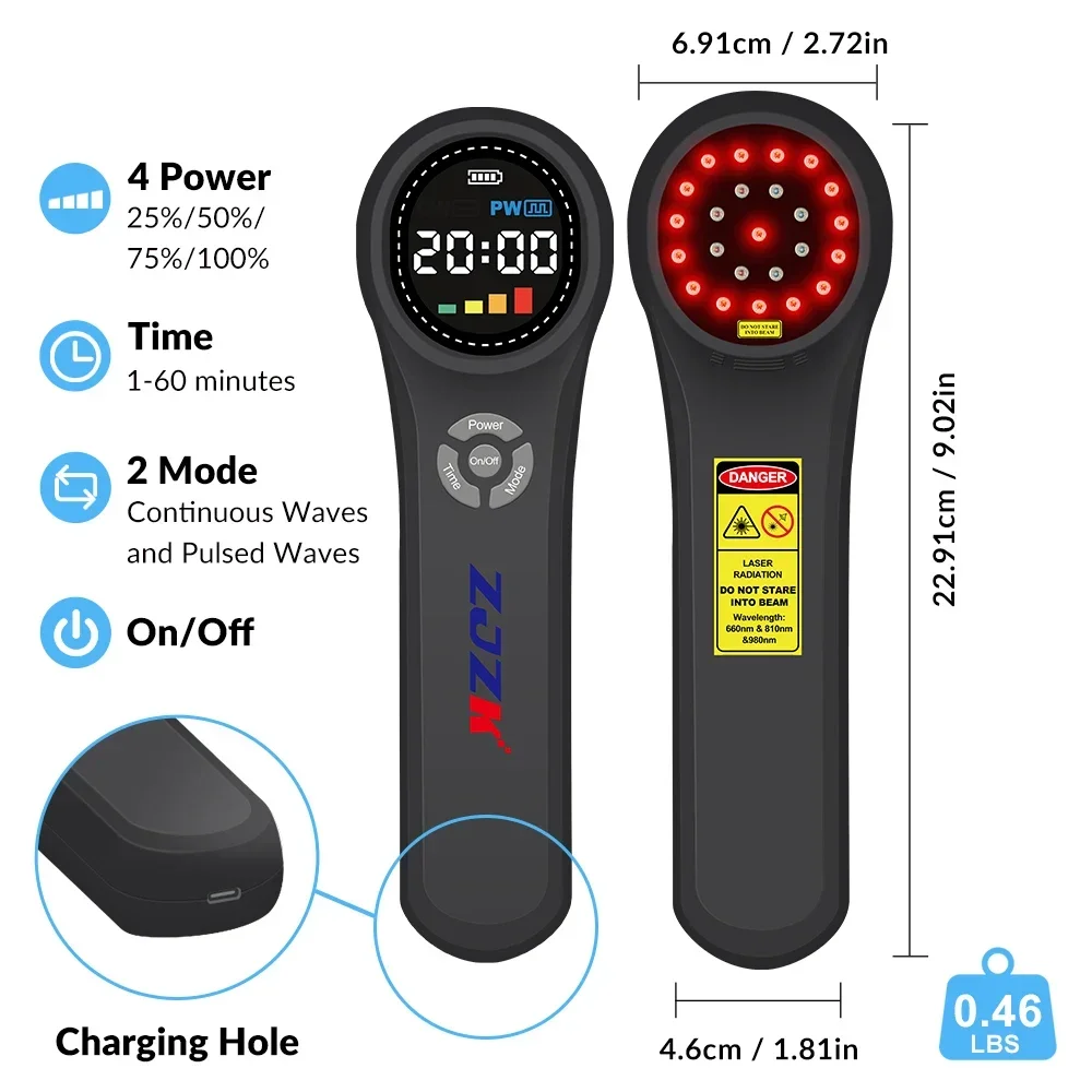 ZJZK New 980nm 810nm 660nm Laser Therapy Medical Health Physiotherapy & Rehabilitation Equipment Cats & Dog Pain Tissue Recovery