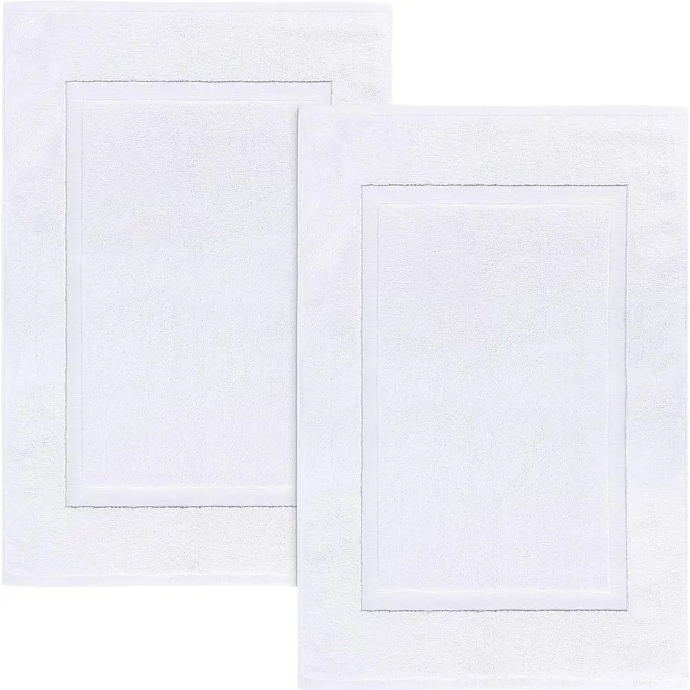 

Коврик для душа из чистого хлопка, 21x34 дюйма, высоковпитывающий, белый, 2 штуки в упаковке