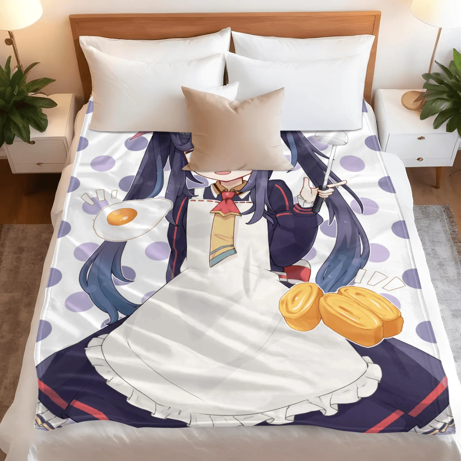 Anime Style Blue Archive Fleece Blanket - Cozy Flannel Throw, Perfect Gift for Fans, 50x60 Inches