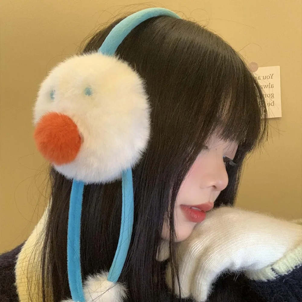 Moda à prova de vento boneco de neve earmuffs engrossar manter quente capa de orelha bonito earflap orelha boné ao ar livre