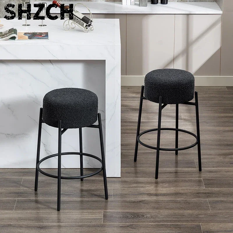 Industrial Bar Stools Minimalist Modern Counter Height Chairs Metal Pub Stool for Kitchen Island Living Room Dinner Bench