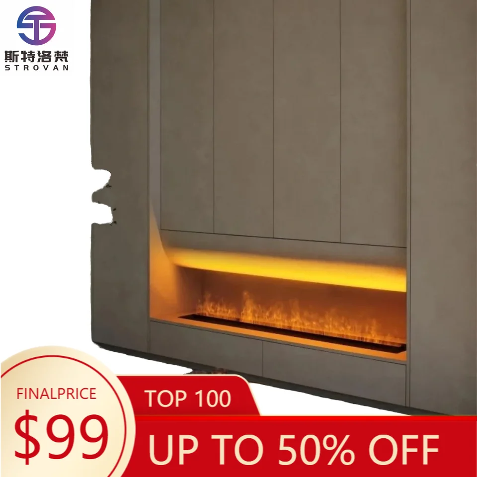

ZXHK Remote Control Timer 3D Electric Fireplace 3D Water Vapor Fireplace Humidifier Realistic Flame Atomized Recessed Steam Fire