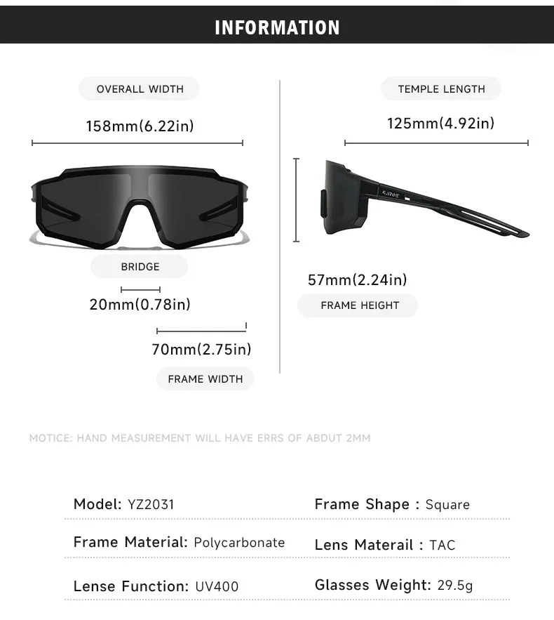 KAROS Extreme Fashion Sportbrille UV400 MTB Radfahren Fahren stoßfest Unisex mit Box – Detail 8