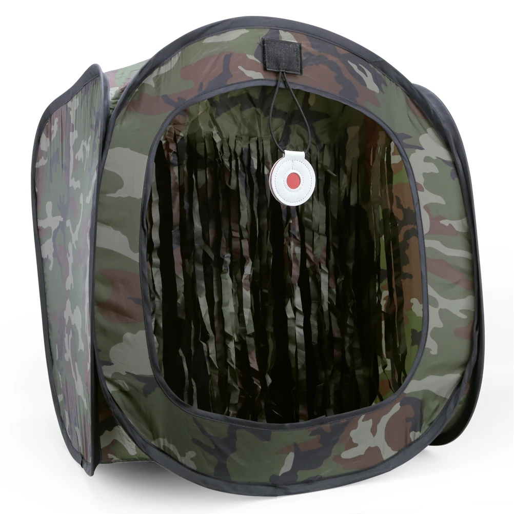 

Folding Camouflage Shooting Training Tent Lightweight Portable Detachable Nylon Clasps Double Net Fabric for Eye Exercise