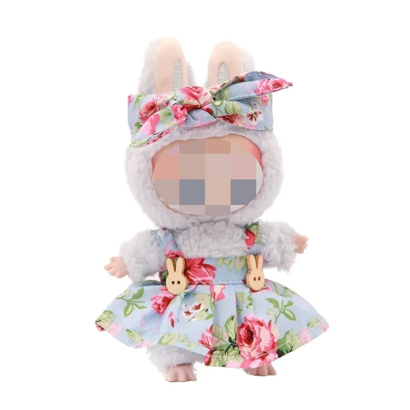 Visage en vinyle en peluche pour poupée Labubu, jupes, sac en peluche, breloque, petits vêtements, bandeau, accessoires pour filles, jouets à la mode