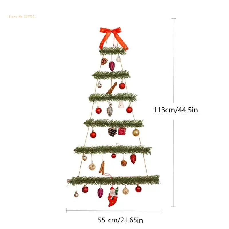 DIY Wall Mounted Christmas Tree New Year Festive Home Decor DIY Christmas Tree with Pendants Colorful Easy to Install Dropship