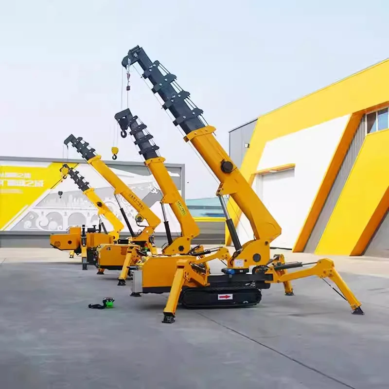 Crawler Spider Crane Compact Hydraulic Remote-Controlled Spider Crane Hybrid-Powered Crane 360° Rotating Boom(Customized)