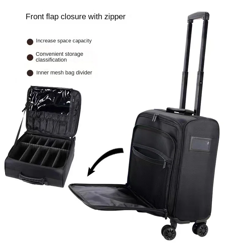 

Профессиональная тележка для визажиста, косметичка с колесиками, косметический дорожный чемодан, вышивка ногтей, специальный ящик для хранения, багаж