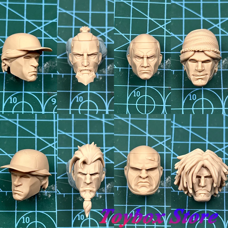 1/12 Trendy Action Figure Hip Hop Style White Model Head Sculpt Angry/Hat/Fat/Dreadlocks Man Little Elder Muscle Male 6