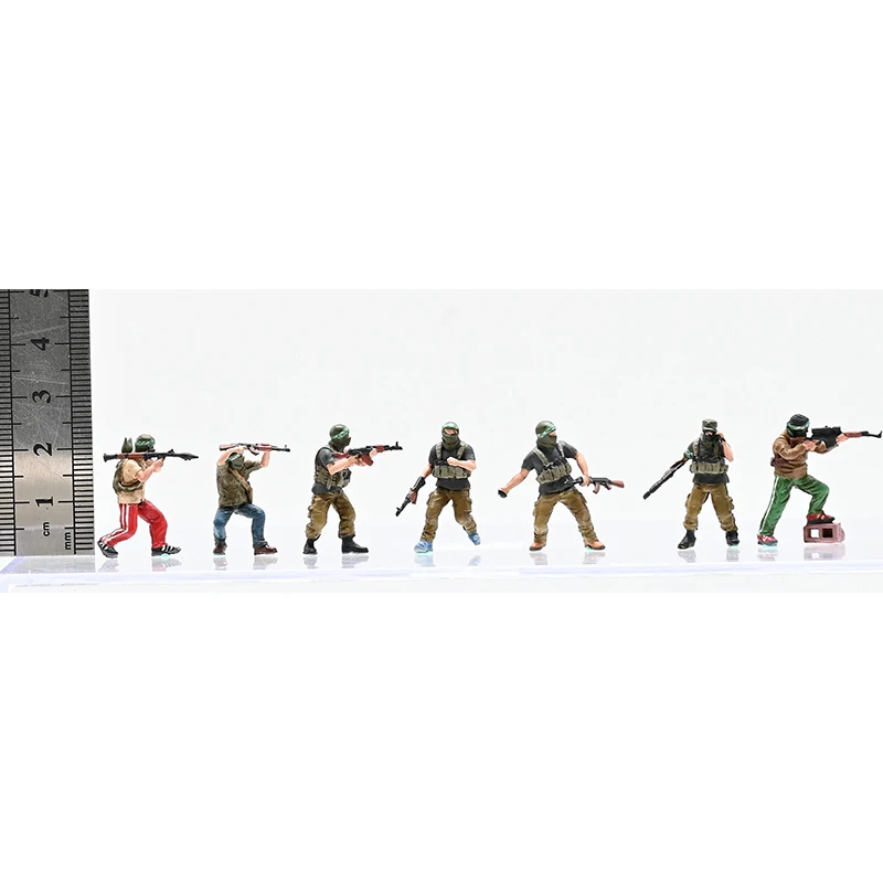 1:72 Scale Plastics Gaza 7-man Group Soldier Scene Middle Eastern Soldiers Accessory Model Adult Toy Classic Gift Static Display