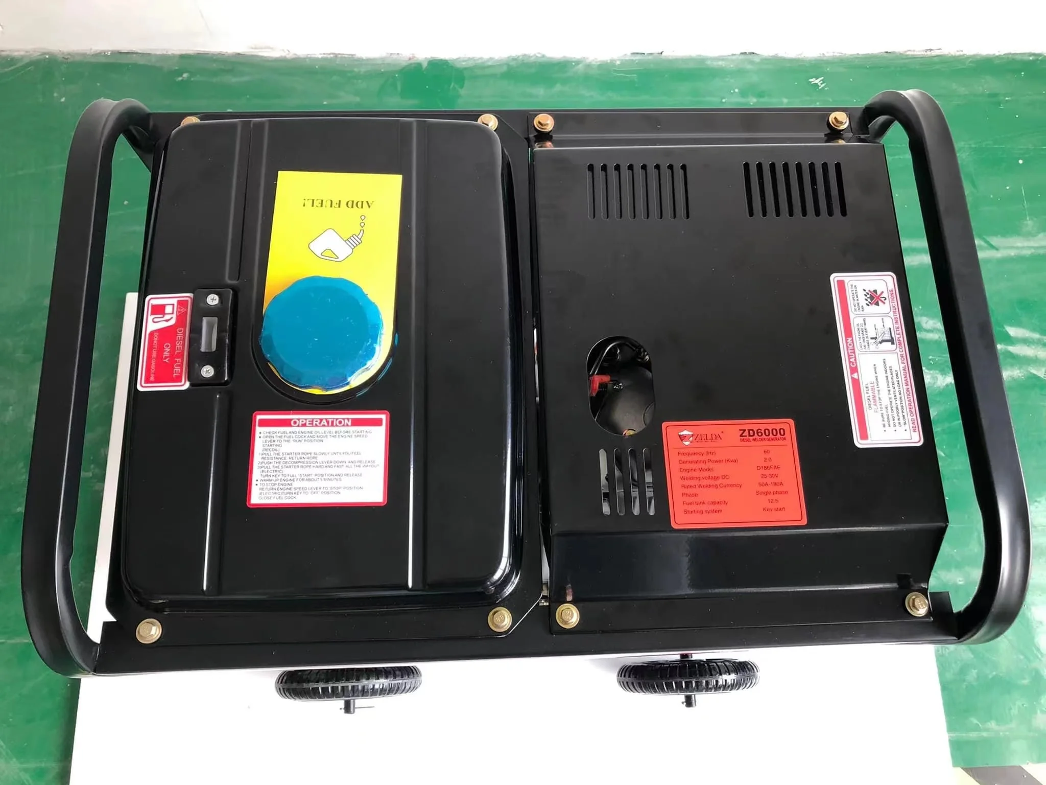 Max 5KW Welding Generator Electric 32A Battery Starting System Double