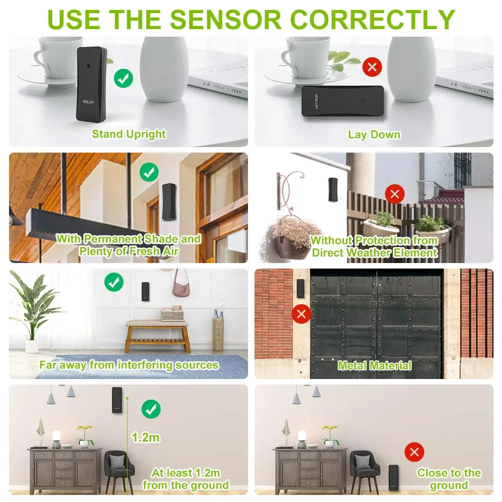 BALDR Wireless Weather Station Outdoor Remote Sensor - Shelf Standing or Wall Hanging Sensor for BALDR Weather Station