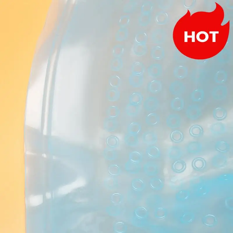 A01V-Reusable Salon Highlighting Dye Hair Coloring Frosting Cap With Metal Hook Blue