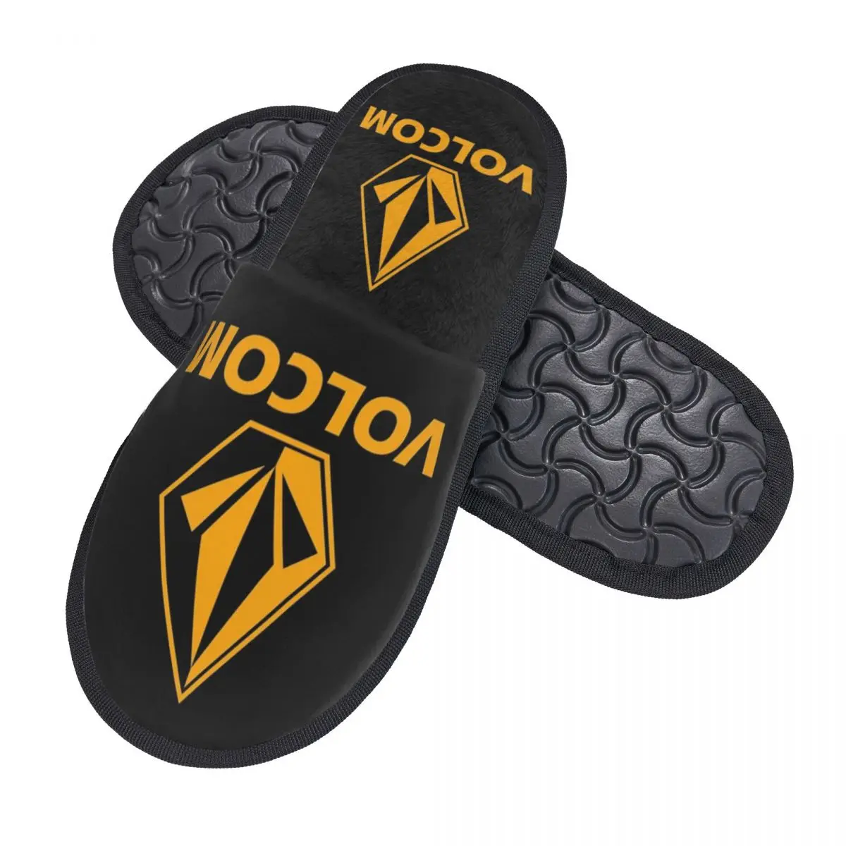 Volcoms Logo Comfy Scuff With Memory Foam Slippers Women Hotel House Shoes