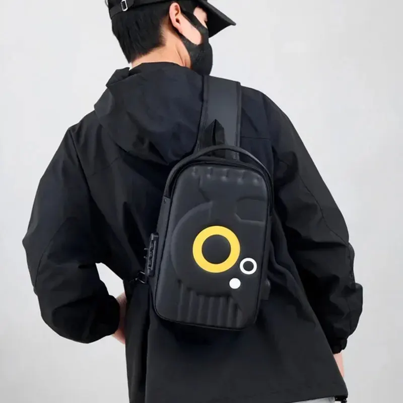 Borsa da petto da uomo nuova Borse a tracolla sportive antifurto multifunzionali per uomo Moda con borsa a tracolla con porta USB con blocco password
