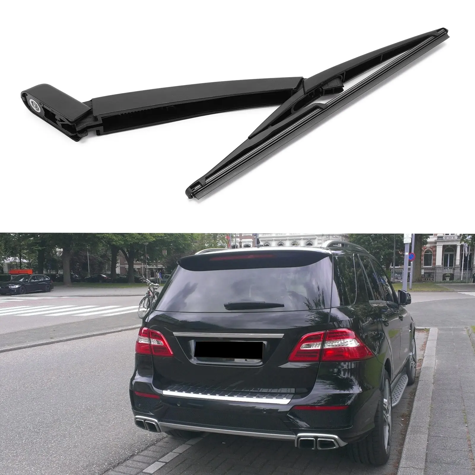 1648200744 Rear Wiper Blade Rear Windshield Wiper Arm Blade A1648200744 Replacement for Mercedes‑ W166 W164 ML350 ML500