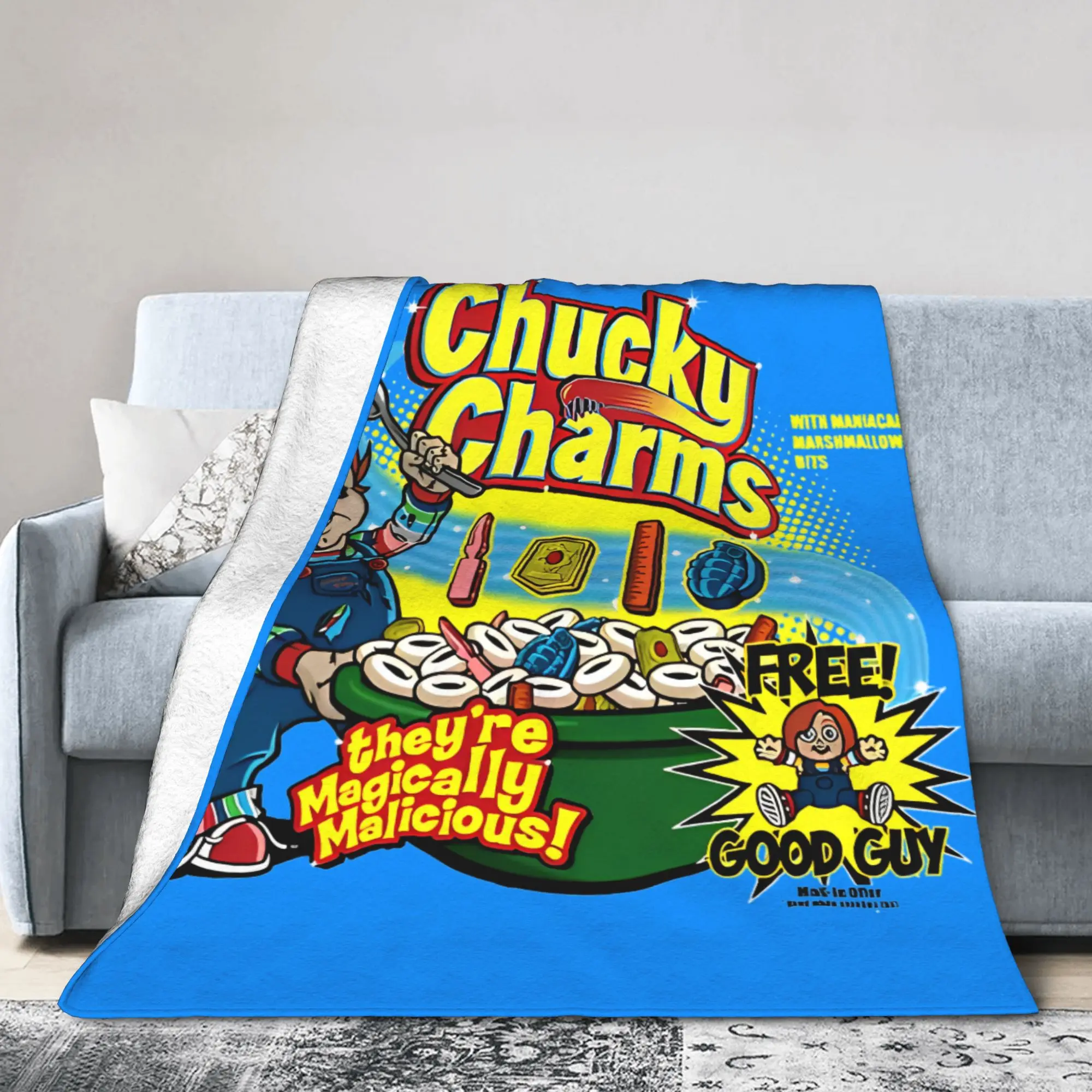 Halloween Movie Horror Chuckys  Blankets Horror Movies Toys  Fleece Vintage Warm Throw Blanket for Home Spring Autumn,