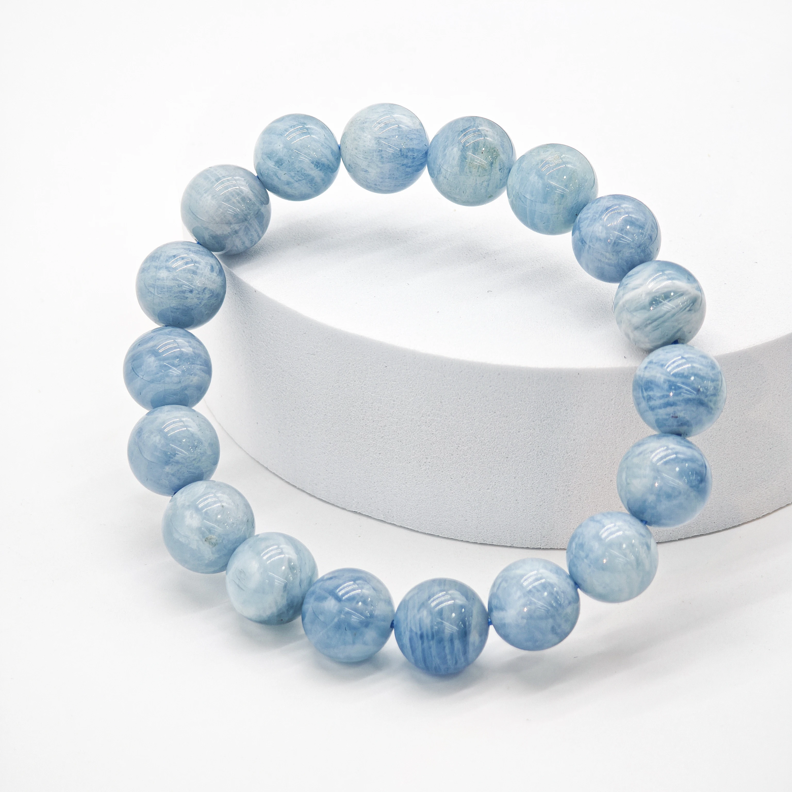 

AAA Natural Aquamarine Bracelet 6-12mm | Healing Stone Jewelry for Love & Luck, Light Blue Gemstone Gift with Free Shipping