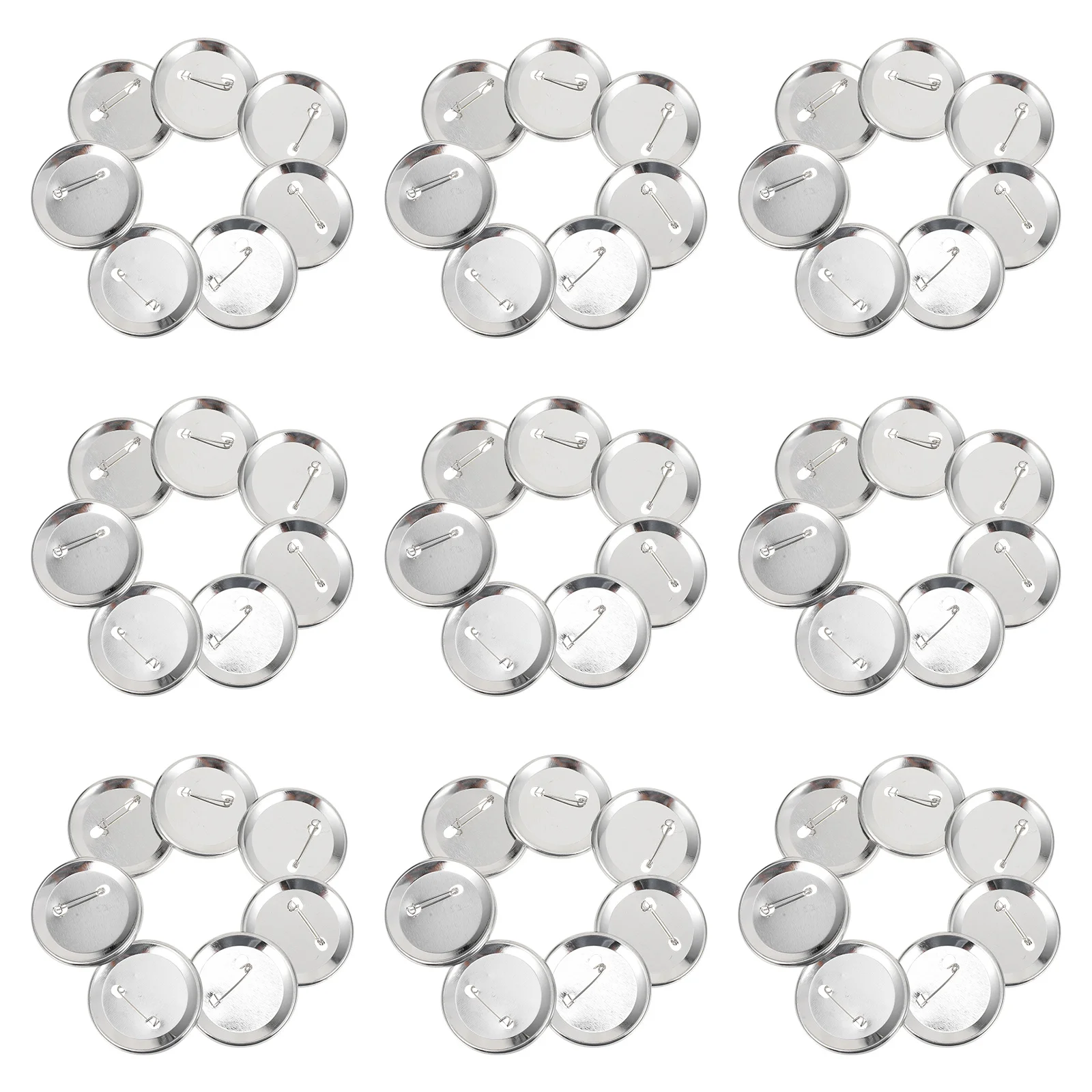

100Sets Button Badge Blank Parts DIY Badge Craft Accessories 58mm Durable Steel Plastic Film for Gift Souvenirs