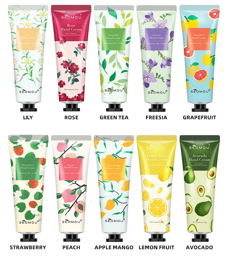 

10pcs Fruity Flowery Hand Cream Moisturizing Anti-wrinkle Anti Chap Repairing Hands Care Beauty Skincare Hand Creams Sets