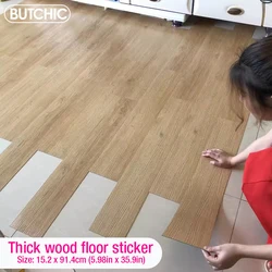 91x15cm 3D Sself-adhesive floor sticker Thicken Wood Grain Floor Wallpaper 3d Wall Sticker Waterproof room wear-resistant sticke