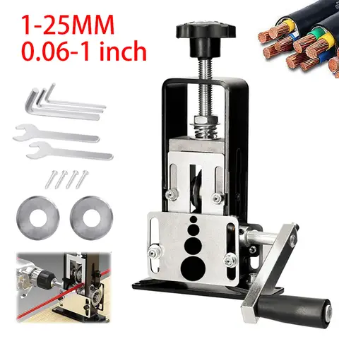 1-25mm Wire Stripper Manual Wire Stripping Tool Portable Elecrill Electric Copper W(1 spare blade)