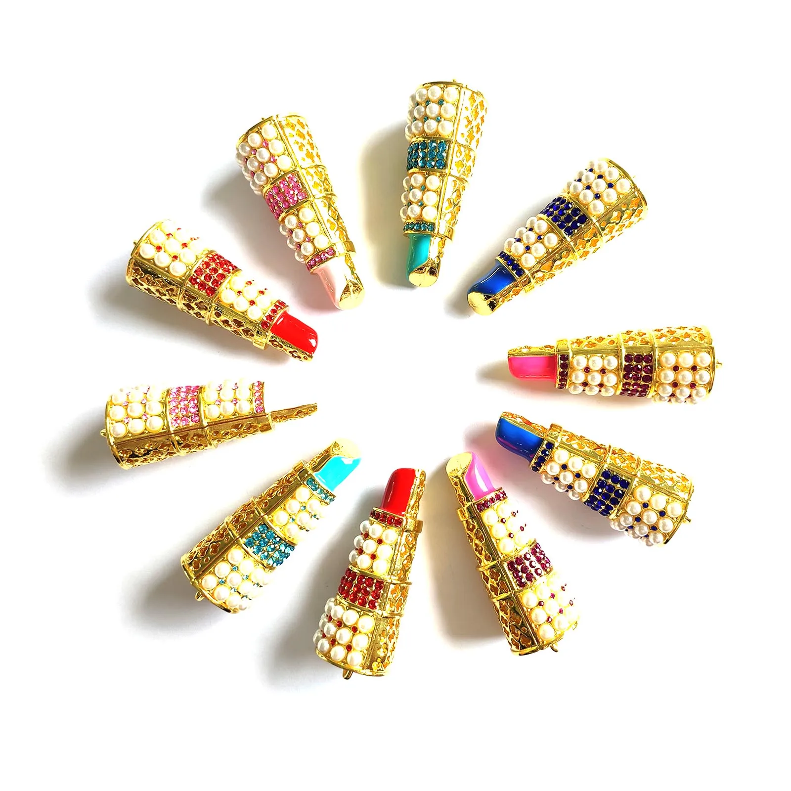 

10pcs Lipstick Charms Fit For DIY Jewelry Making LP0011-LP0012