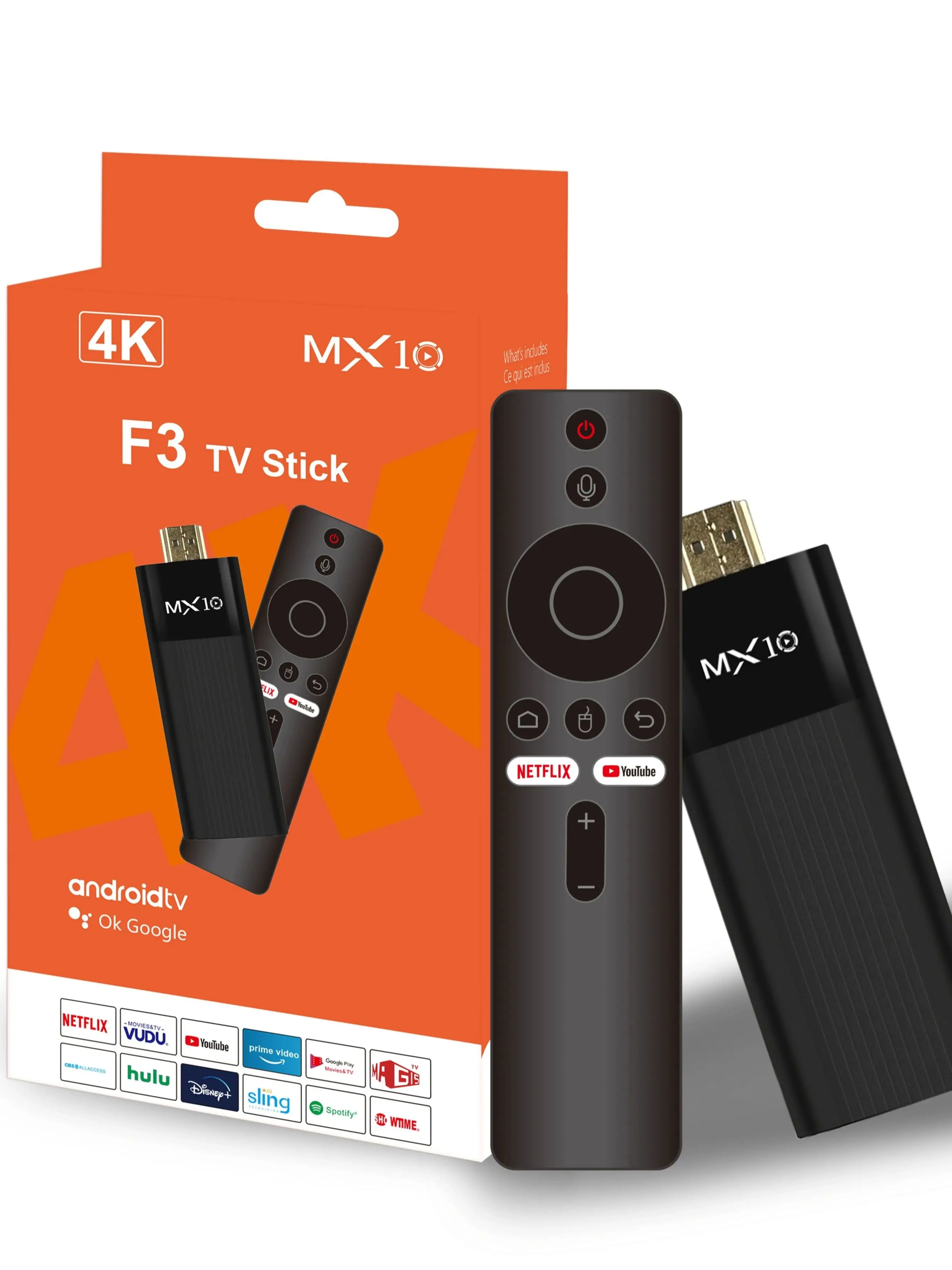 Mini Android 4K TV Stick MX10-F3 Allwinner H313 Quad Core Ultra HD Dual Band WiFi 2.4G 5G 2GB 16GB Draagbare Home Streaming Stick