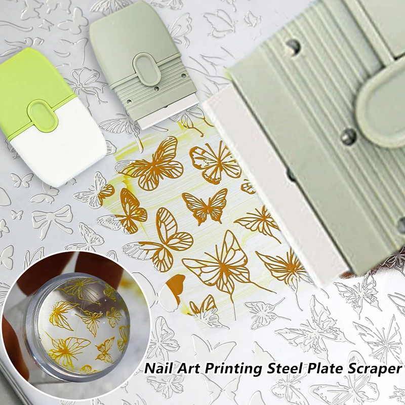 

Professional Stainless Steel Double Head Nail Stamping Scraper Smooth Gel Leveling Streak-Free For Crisp Designs Manicure Tool