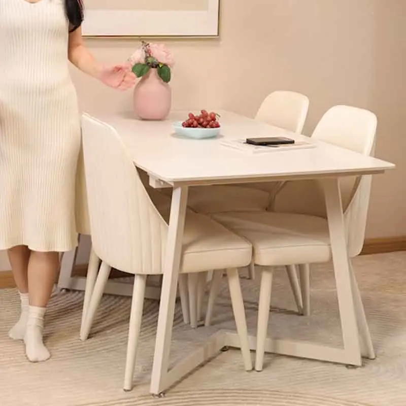 White Party Dining Table Centerpiece Nordic High Room Coffee Dining Table Restaurant Rectangular Mesas De Comedor Home Furniture