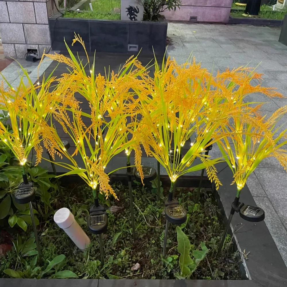 1PC 7Head Solar Powered Wheat Ear Ground Mounted Light,Suitable for Courtyard,Garden,Lawn,Outdoor,Camping,Party Decoration