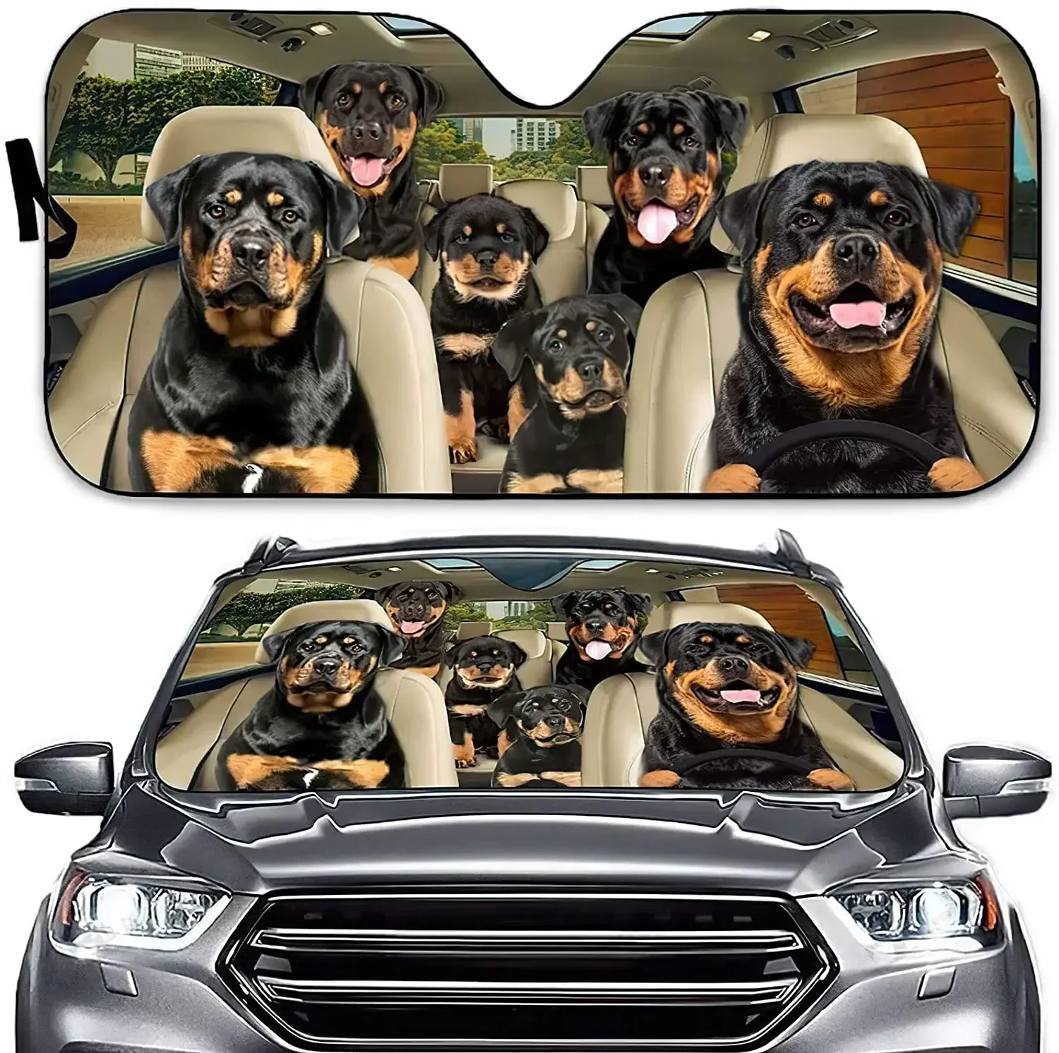 

Cute Rottweiler Puppies Driver Car Auto Sunsha, Rottweiler Car Windshield Sunsha, Dog Lover Sunsha Car, Front Windshield S
