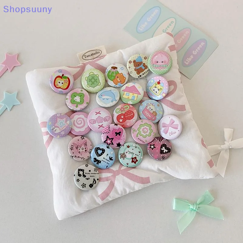 [SU]6Pcs Cartoon Mini Cartoon Button Badge Kawaii Retro Backpack Pencil Bag DIY Decorative Brooch Pin Accessories[SU]