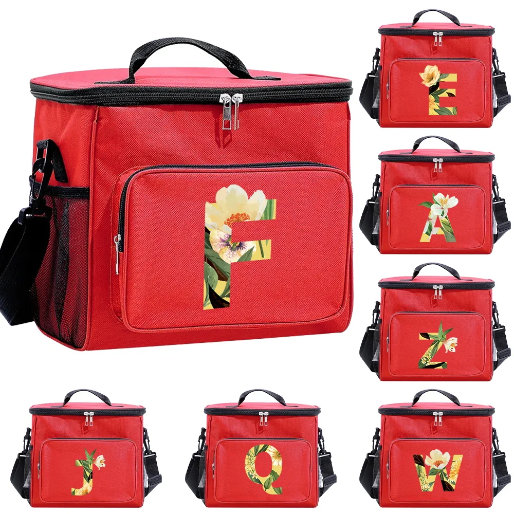 

Lunch Bags LunchBox Insulated Organizer Case Thermal Handbag Waterproof Camping Cooler Food Storage Boxes New Floral Series