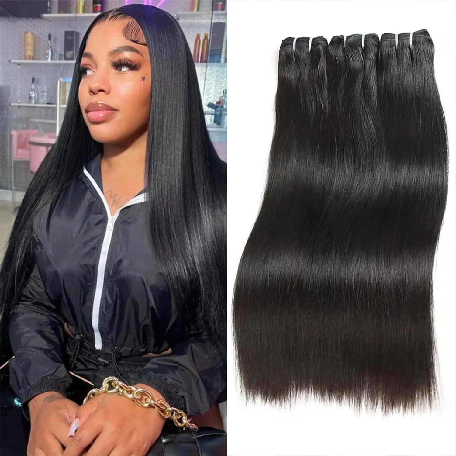 Human Hair Bundles Brazilian Straight Human Hair 1/3/4 Bundles Hair Weaving Raw Remy Hair Bundles Hair Extension Cheap Items