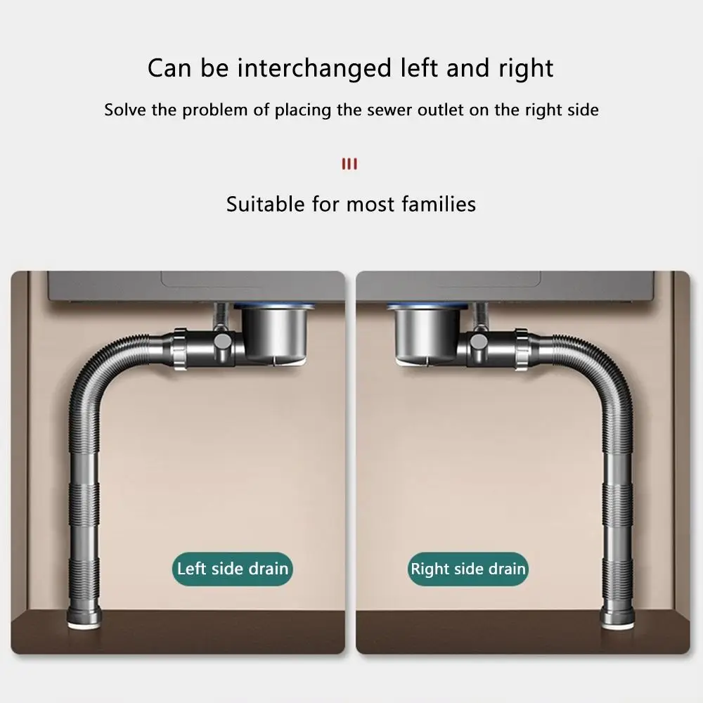 Anti Odor Sink Drainage Pipe Flexible Design Easy Installation Retractable Downspout Anti Clogging Extension Set Drain Pipe Set