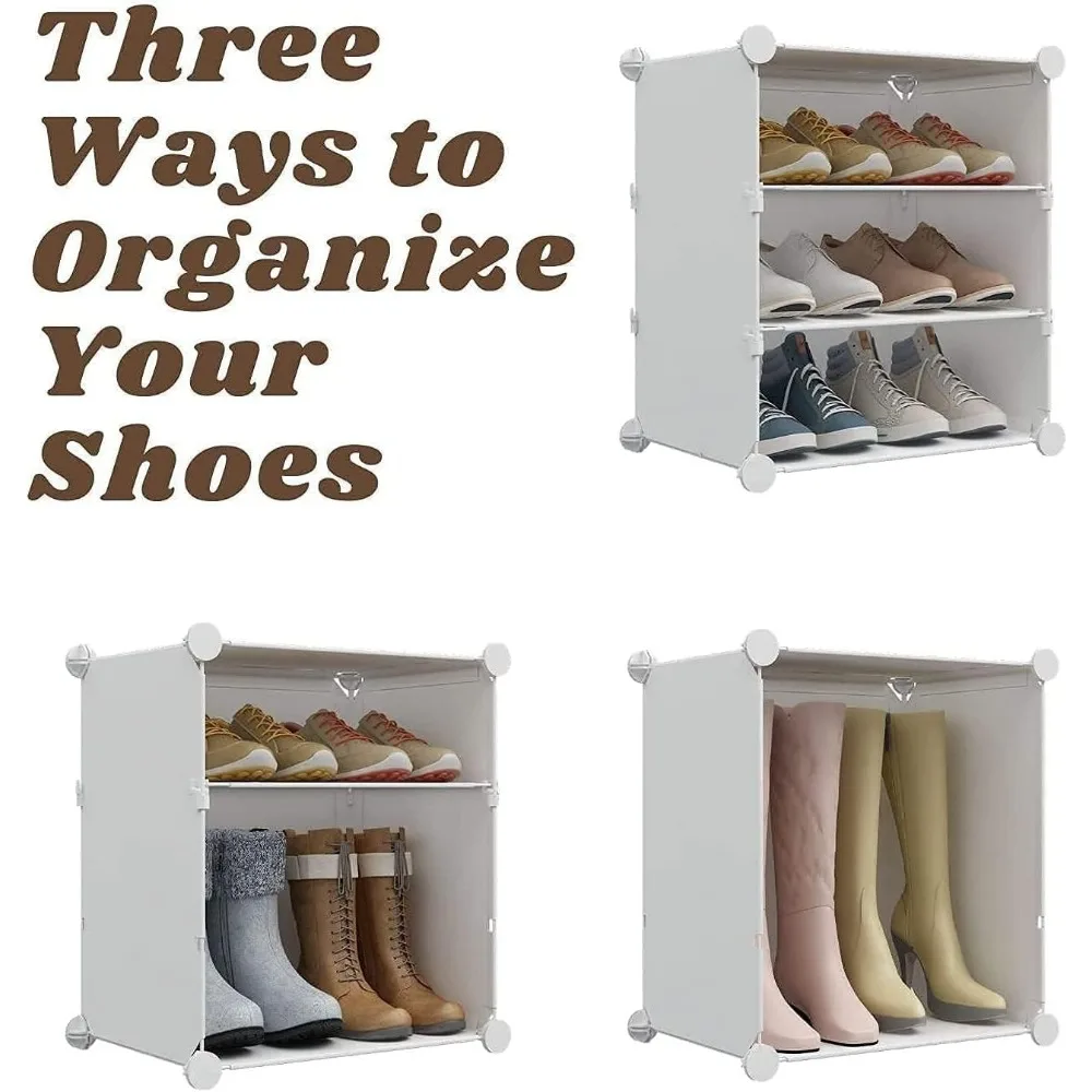 Shoe Rack Organizer 72 Pairs Shoe Cabinet Storage,Shoes Shelves for Living Room Bedroom Hallway, White