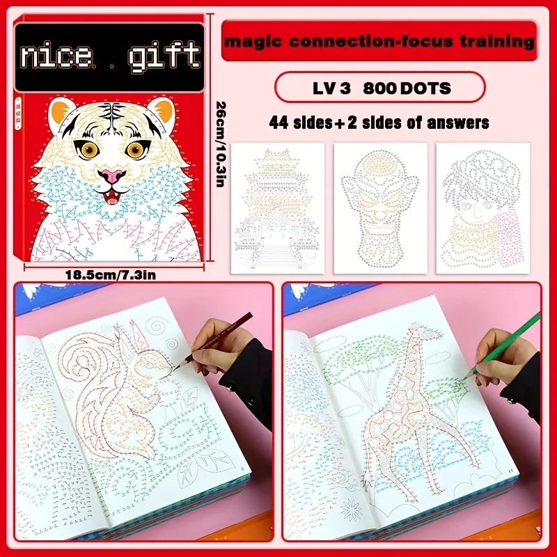 44 كتاب رسم رقمي بأنماط معقدة، 3 مستويات صعوبة للأطفال والكبار - أداة تدريب التركيز والصبر لليقظة الذهنية #6